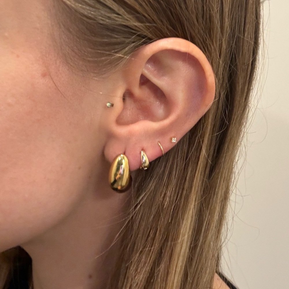 Gold chunky mini hoop earrings hoops huggie